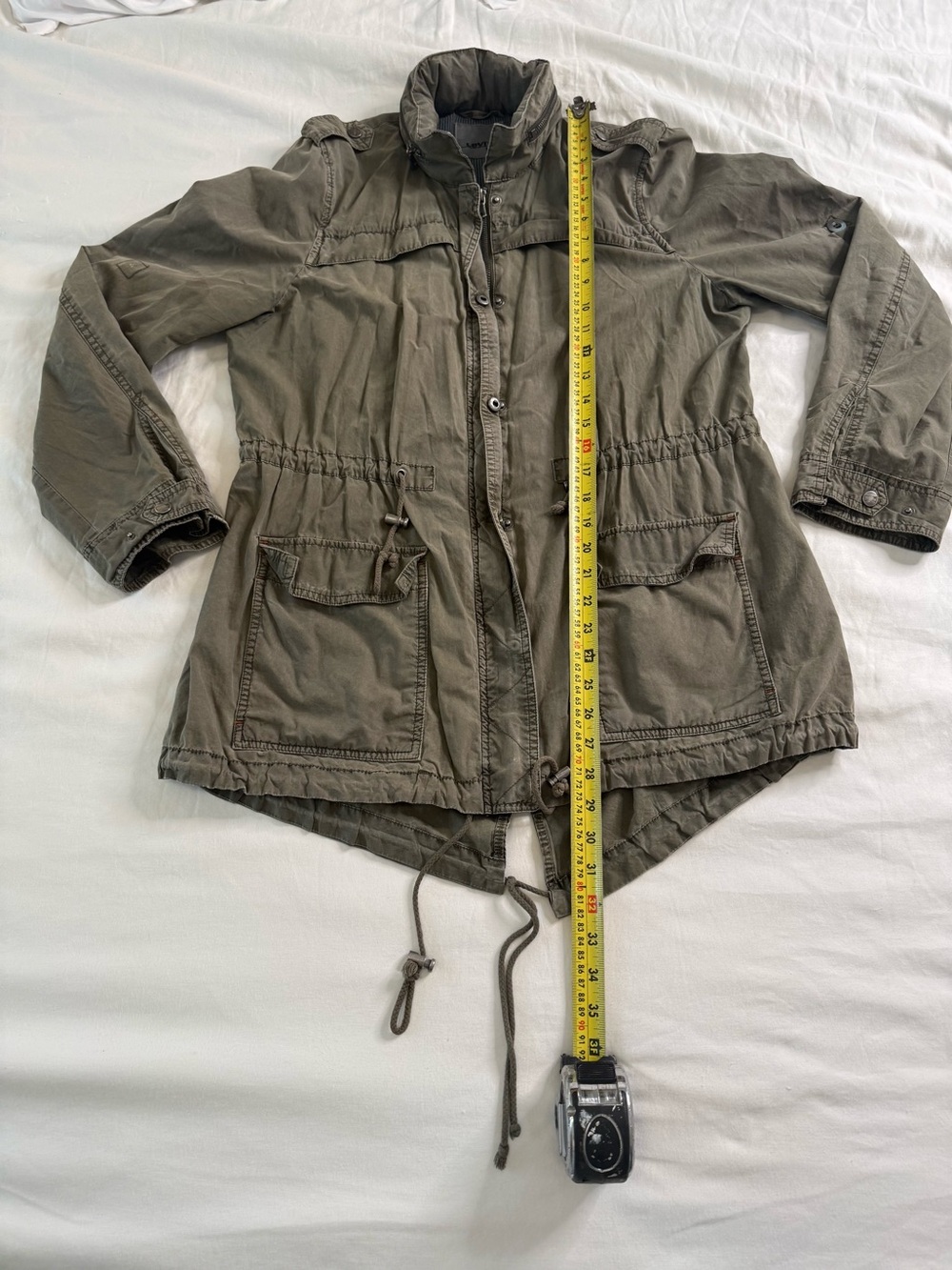 Levi’s Olive Military Utility Field Jacket Hooded Gorpcore Anorak Cargo Medium - Picture 11 of 14
